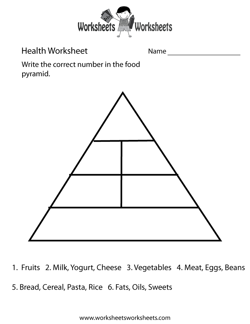 Free Printable Food Pyramid Worksheets