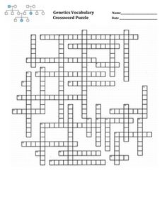 Genetics Crossword Review Puzzle Answers