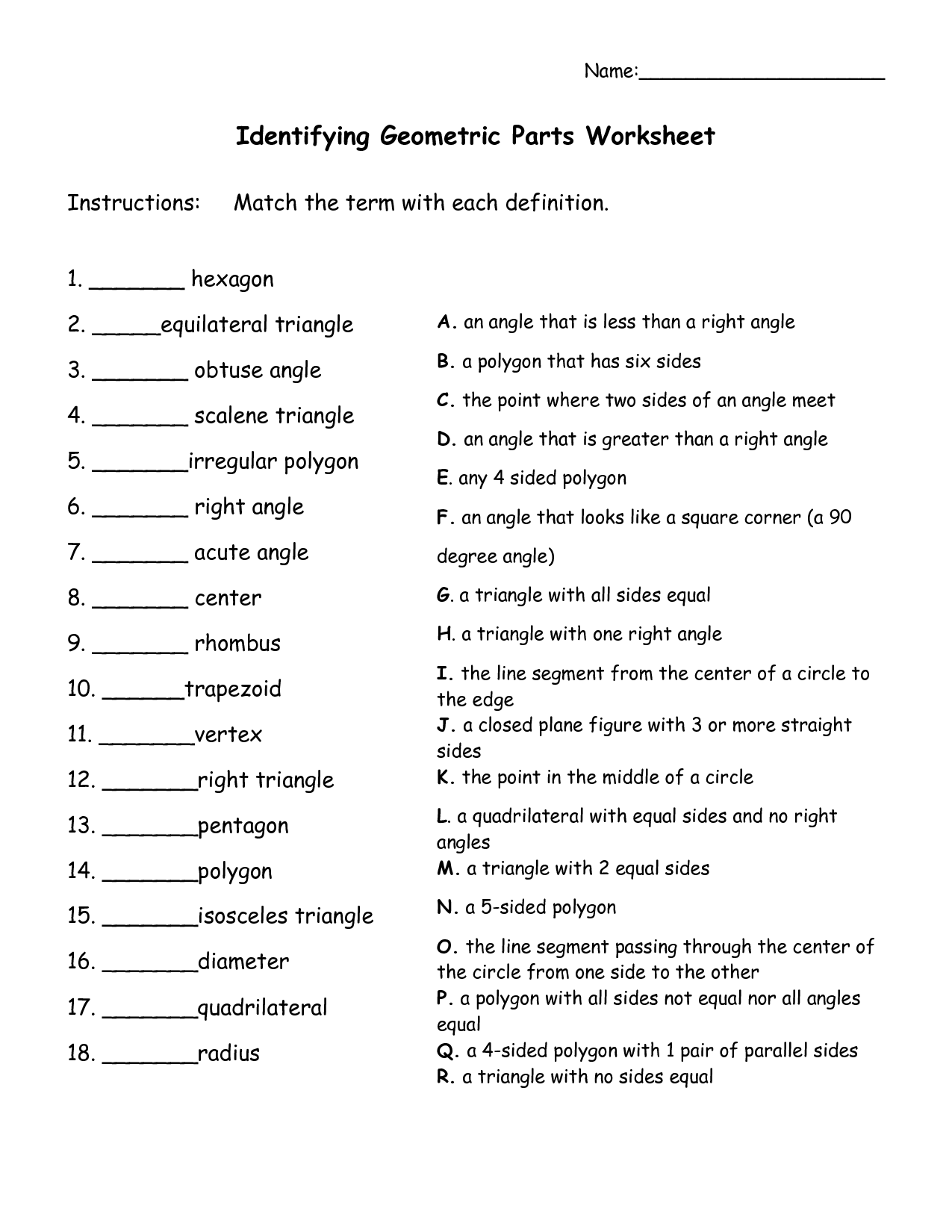 Identifying Parts of a Microscope Worksheet