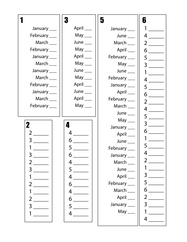 Months of the Year Exercises