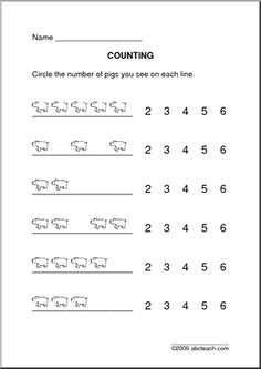 Pigs Counting Worksheet Grade K