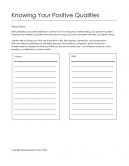 Positive Qualities Worksheet