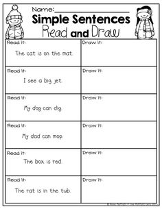 Simple Sentences with Sight Words