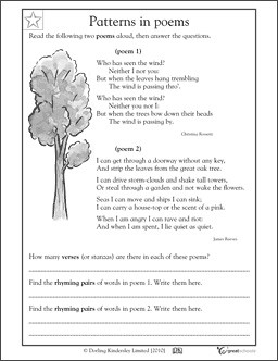 2nd Grade Poetry Worksheets