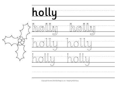 Christmas Handwriting Worksheets