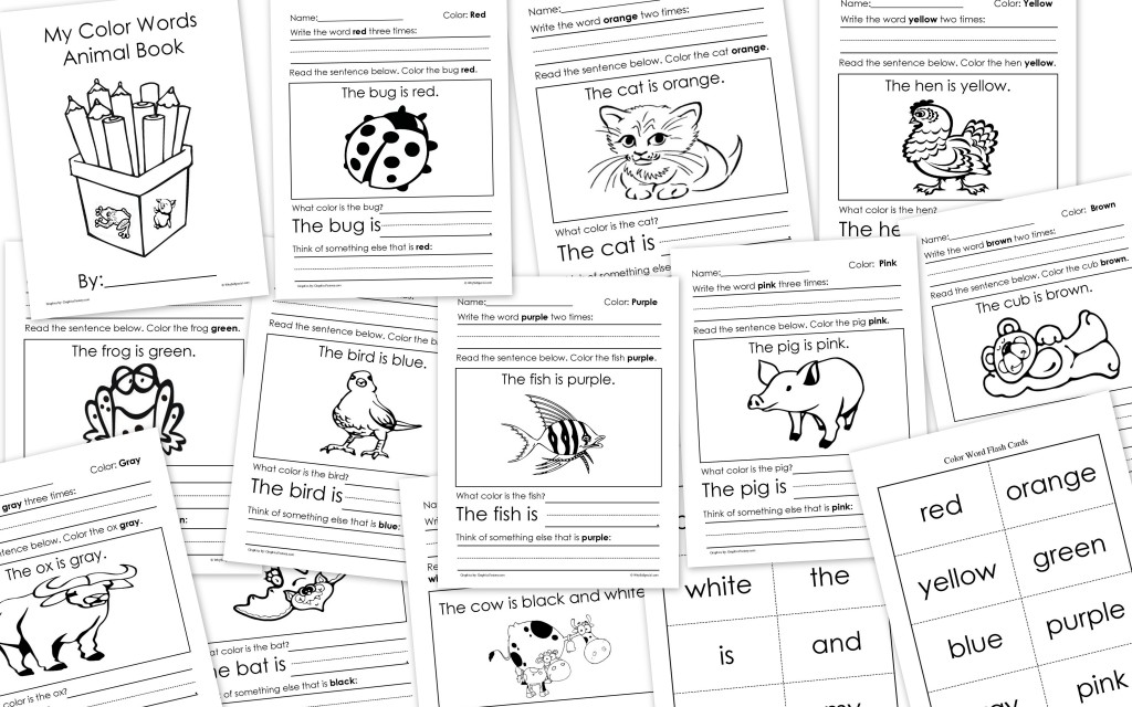 Color Sight Words Worksheets