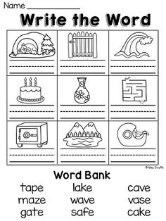 CVCe Worksheets Printable