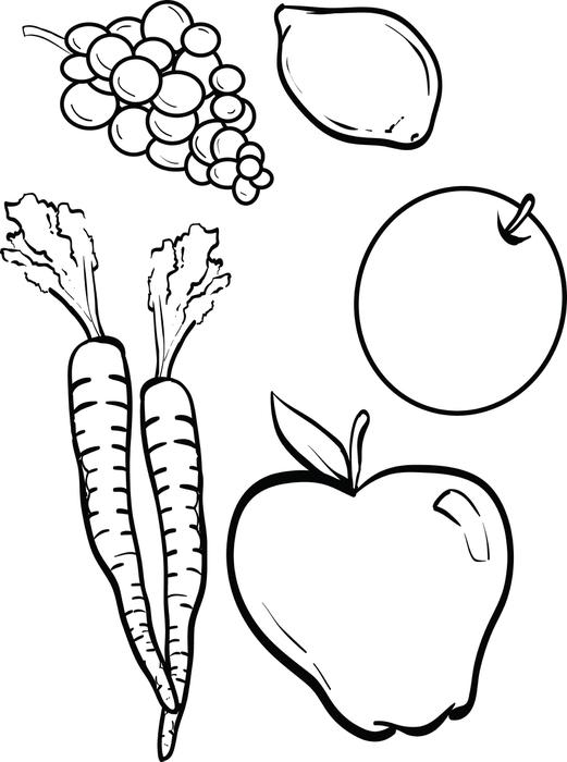 Fruits and Vegetables Coloring Pages