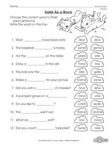 Long Vowel CVCe Worksheets