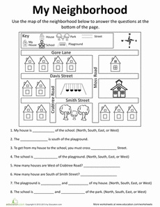 My Neighborhood Map Worksheet