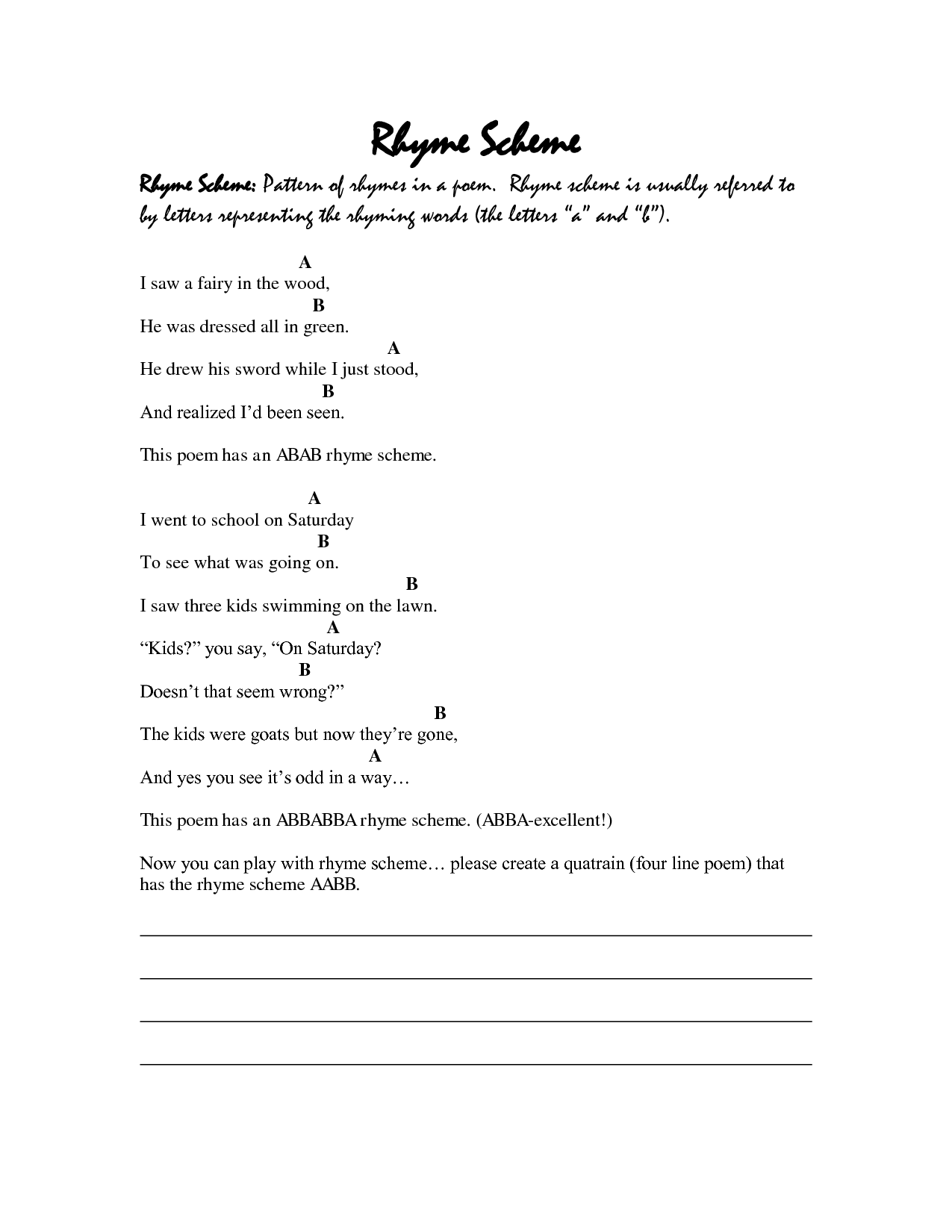 18 Sonnet Pattern Worksheet Worksheeto