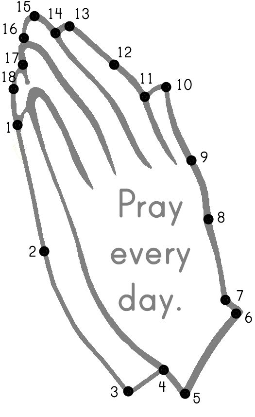 Praying Hands Dot to Dot Coloring Page