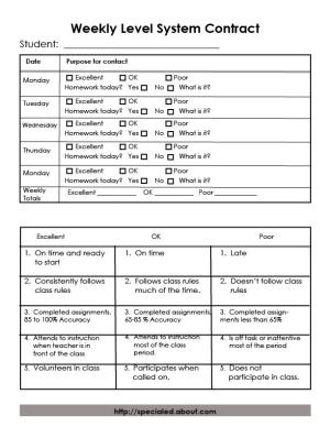 Sample Student Behavior Contract