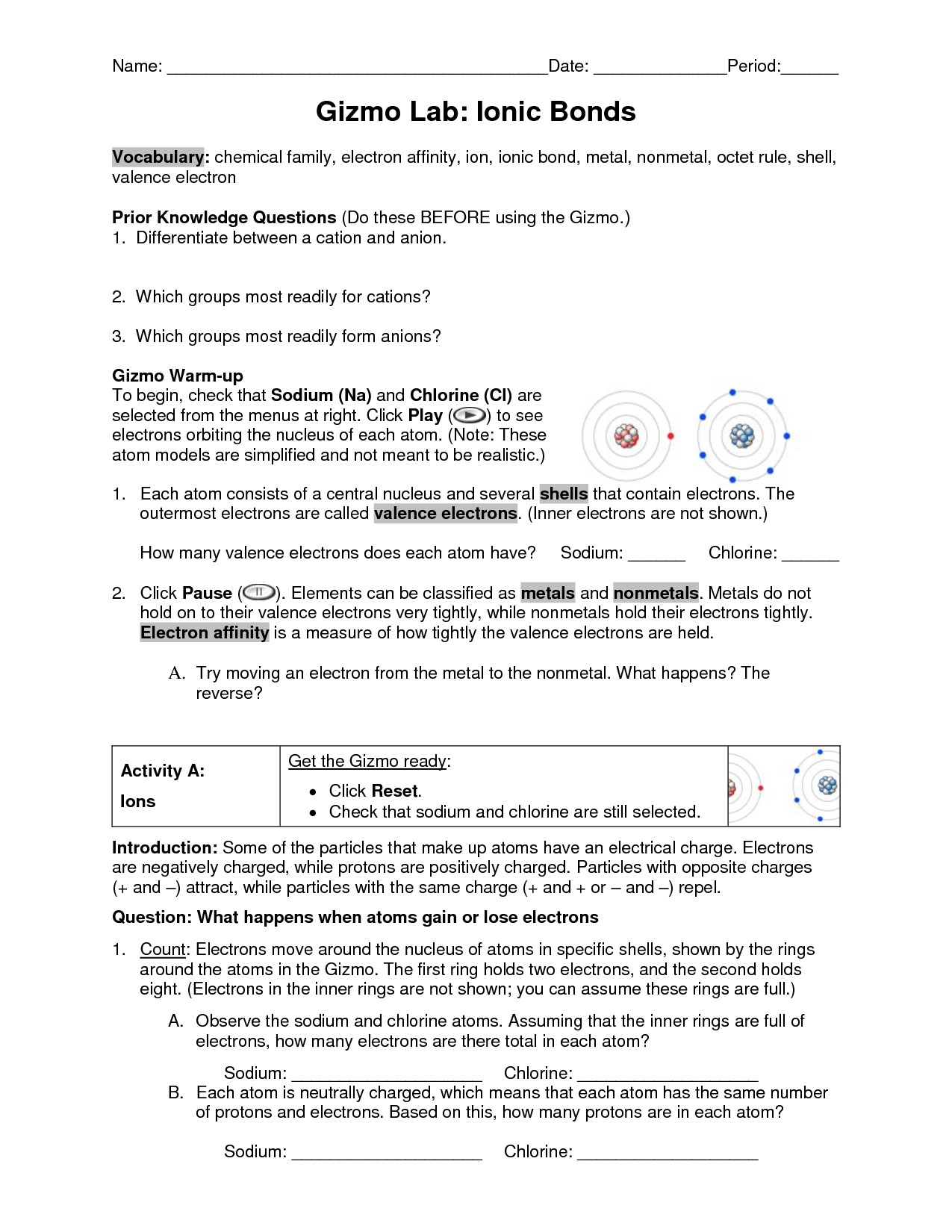 17 Ionic Bonding Worksheet Answer Key Worksheeto