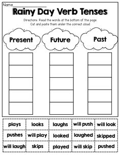 Verbs Cut and Paste Worksheets