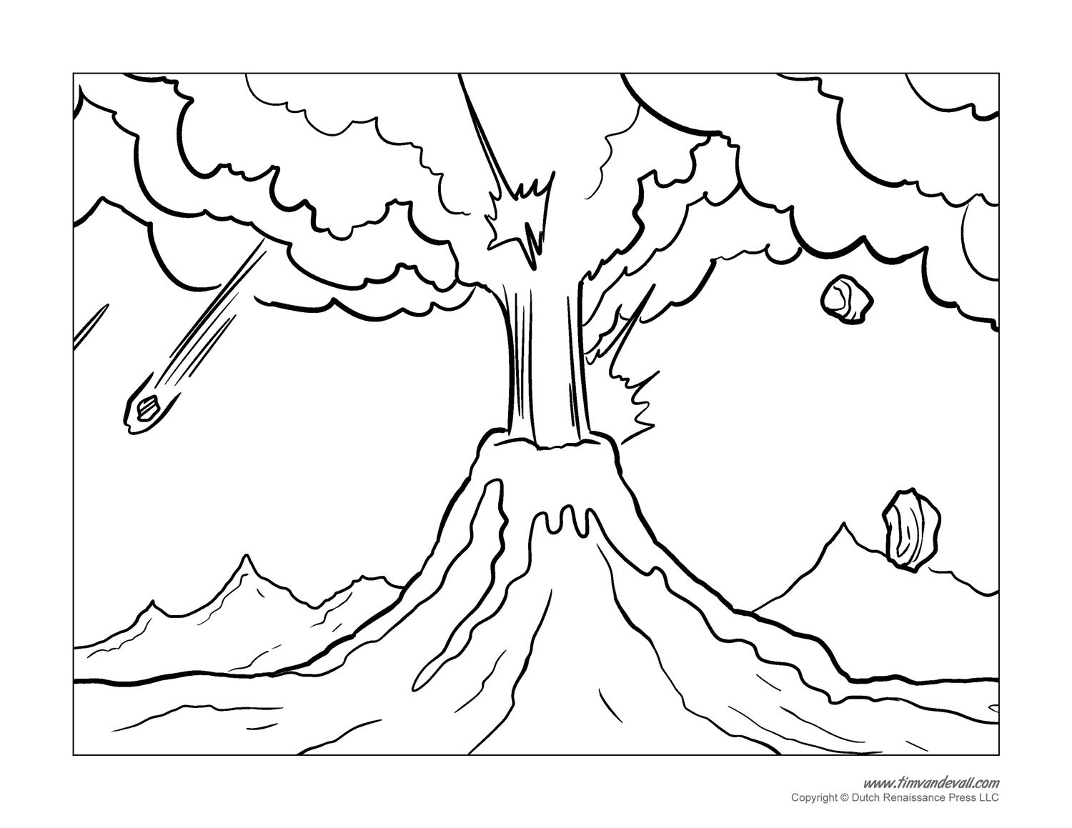 Volcanoes Coloring Pages