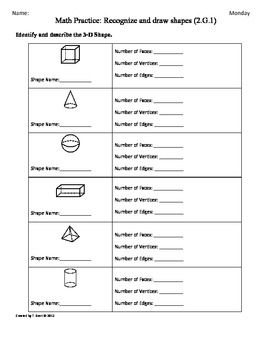 2nd Grade Math Worksheets Shapes