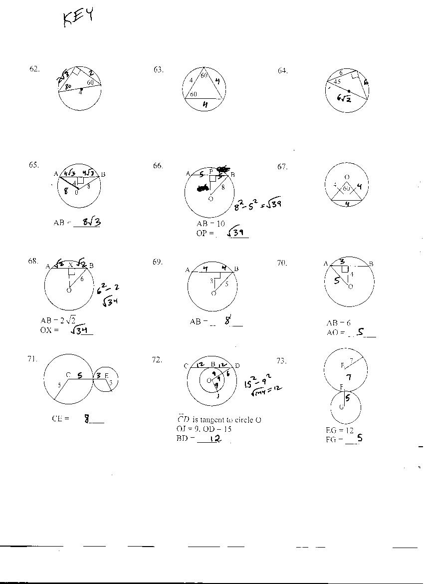 Circles and Inscribed Angles Worksheet