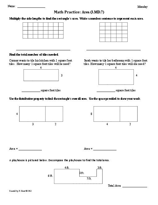 Common Core 3rd Grade Math Worksheets