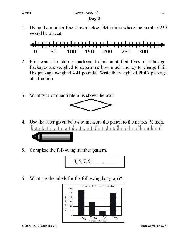 Common Core 4th Grade Math Worksheets