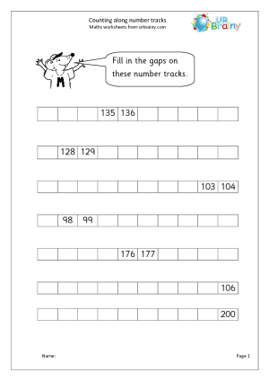 Counting Numbers to 1000 Worksheets