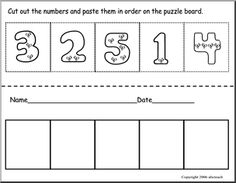 Cut and Paste Number Activities