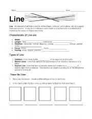 Elements of Art Line Worksheet Printable