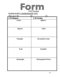 Elements of Art Worksheets for Students