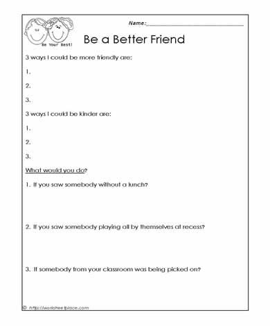 How to Be a Better Friend Worksheets