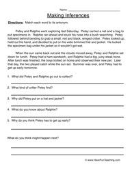 Making Inferences Worksheet