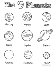 Space Planets Coloring Pages