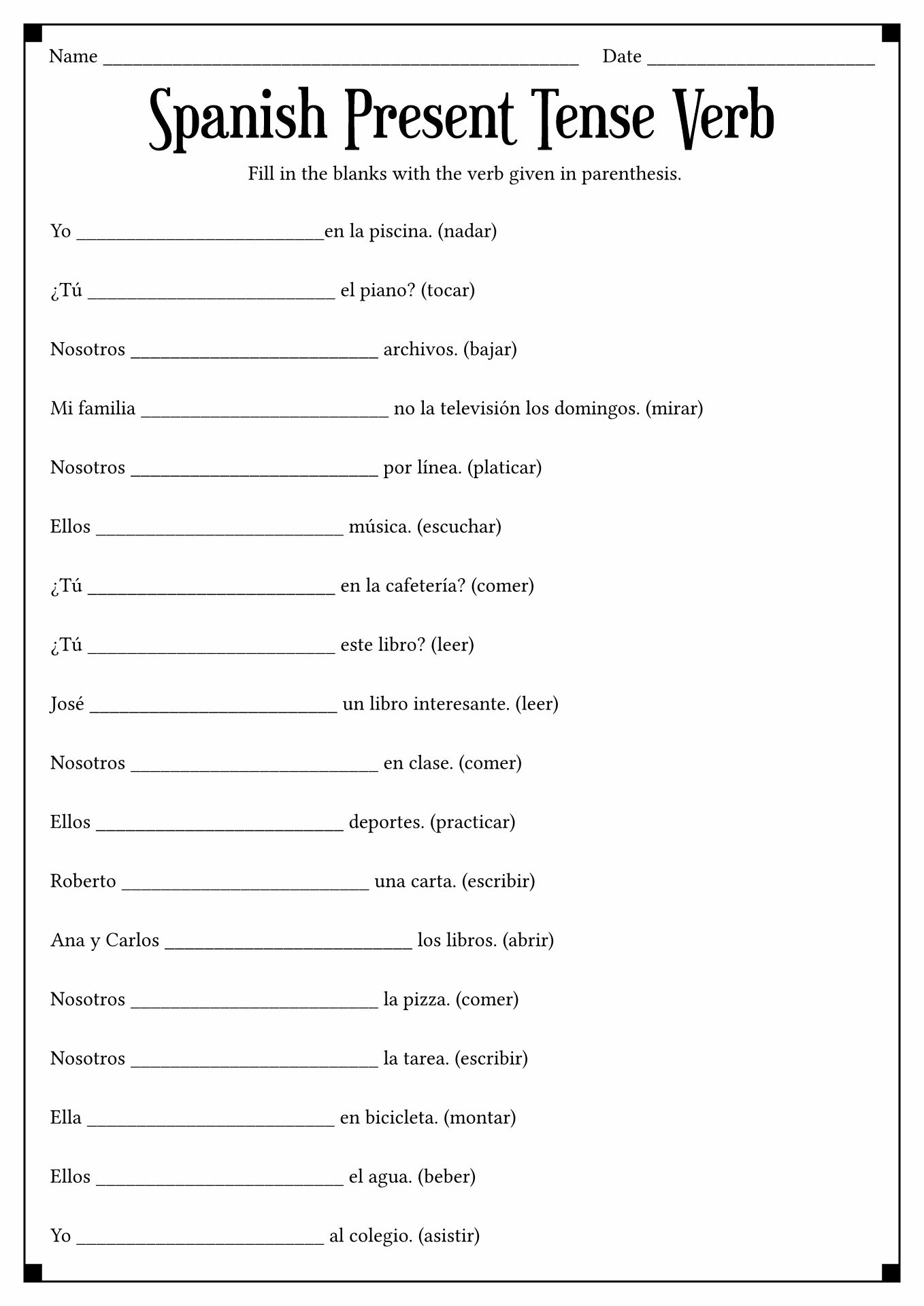 18 A Personal In Spanish Worksheet Free Pdf At