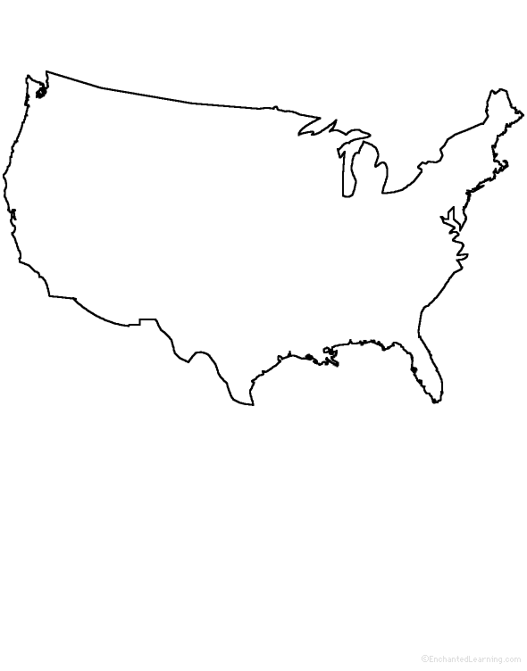 Washington State USA Map Outline