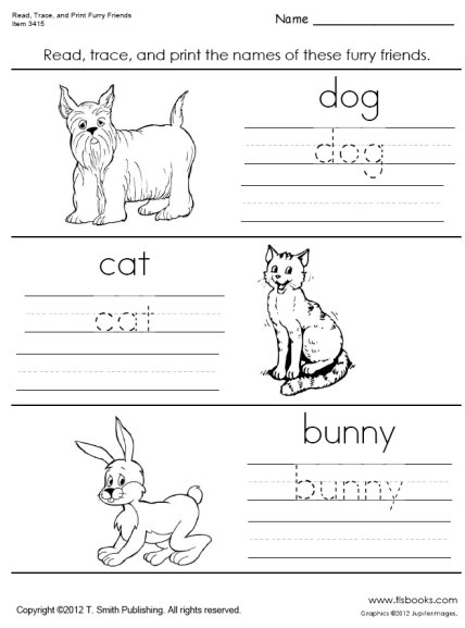 Worksheets Tracing the Word Cat