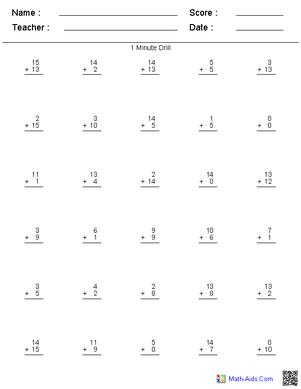 2nd Grade Subtraction Math Drills Worksheet