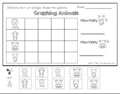 Cut and Paste Graphing Kindergarten Worksheets