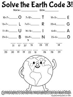 Day Earth Math Worksheets