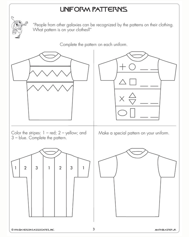 First Grade Pattern Math Worksheets