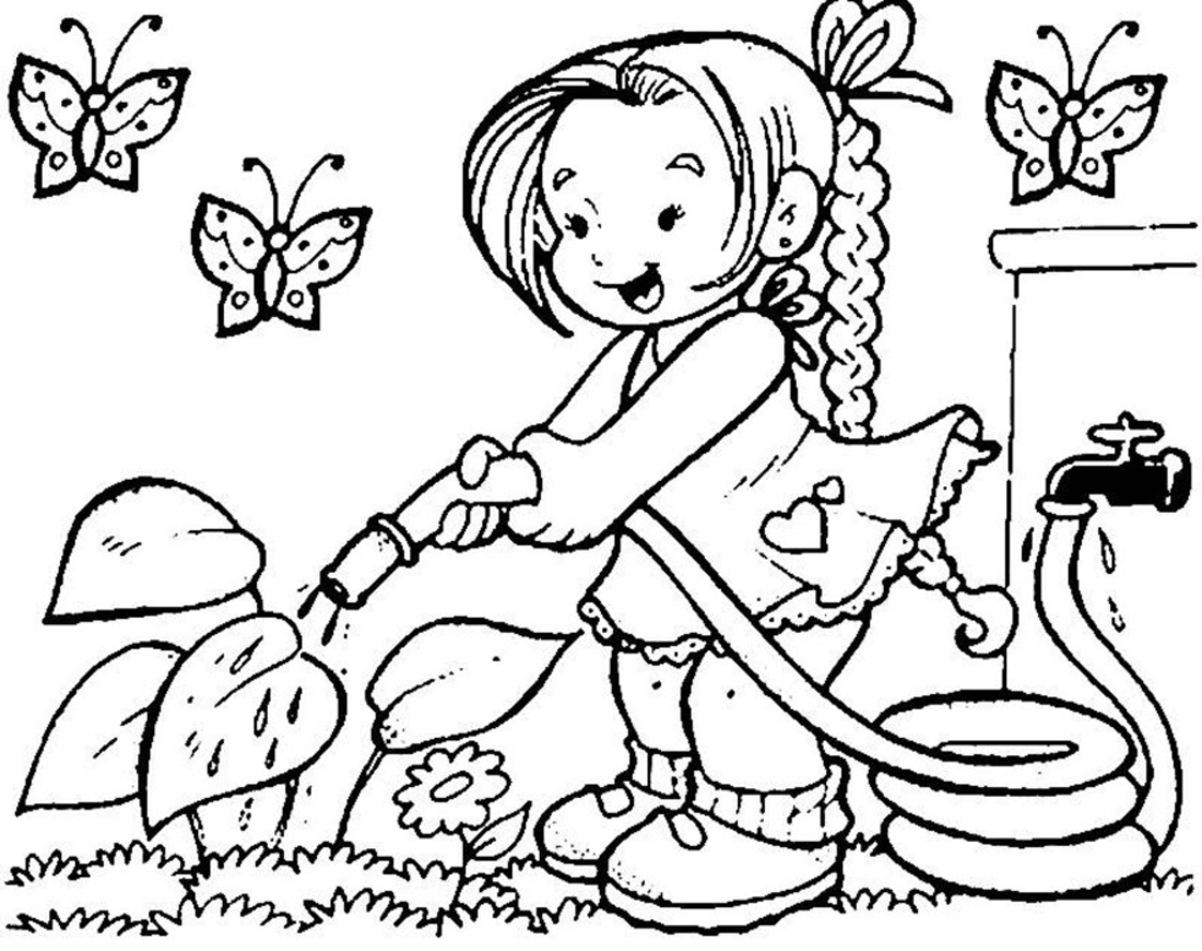 Kids Spring Coloring Pages