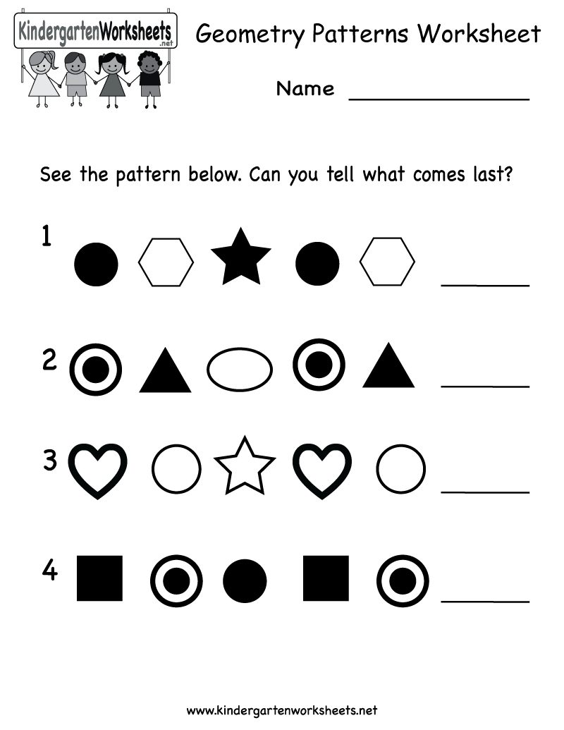 Kindergarten Pattern Worksheets