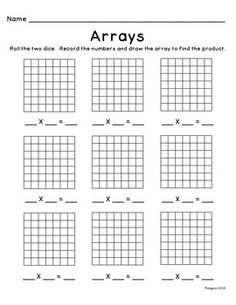 Multiplication Repeated Addition Arrays Worksheets