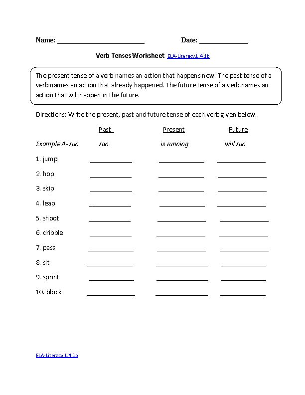 Past Tense Verb Worksheet Grade 2