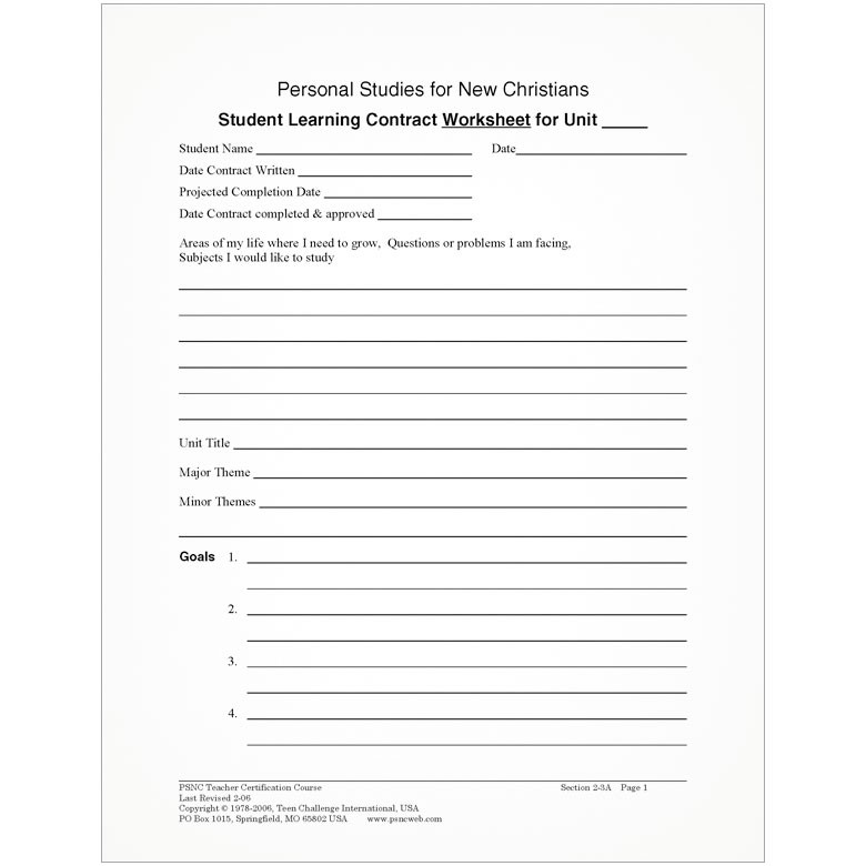 Student Worksheets