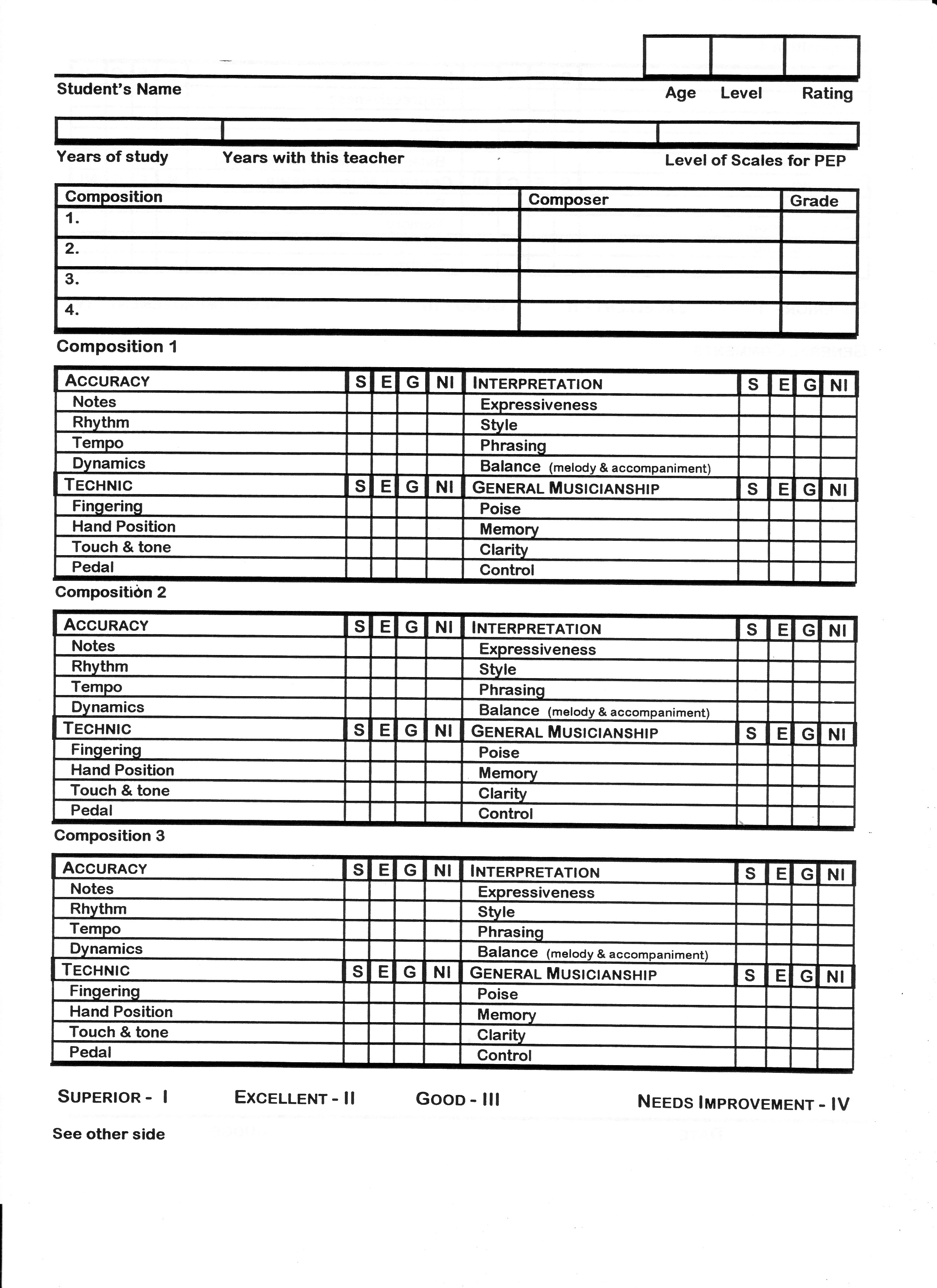 Teacher Performance Evaluation Forms