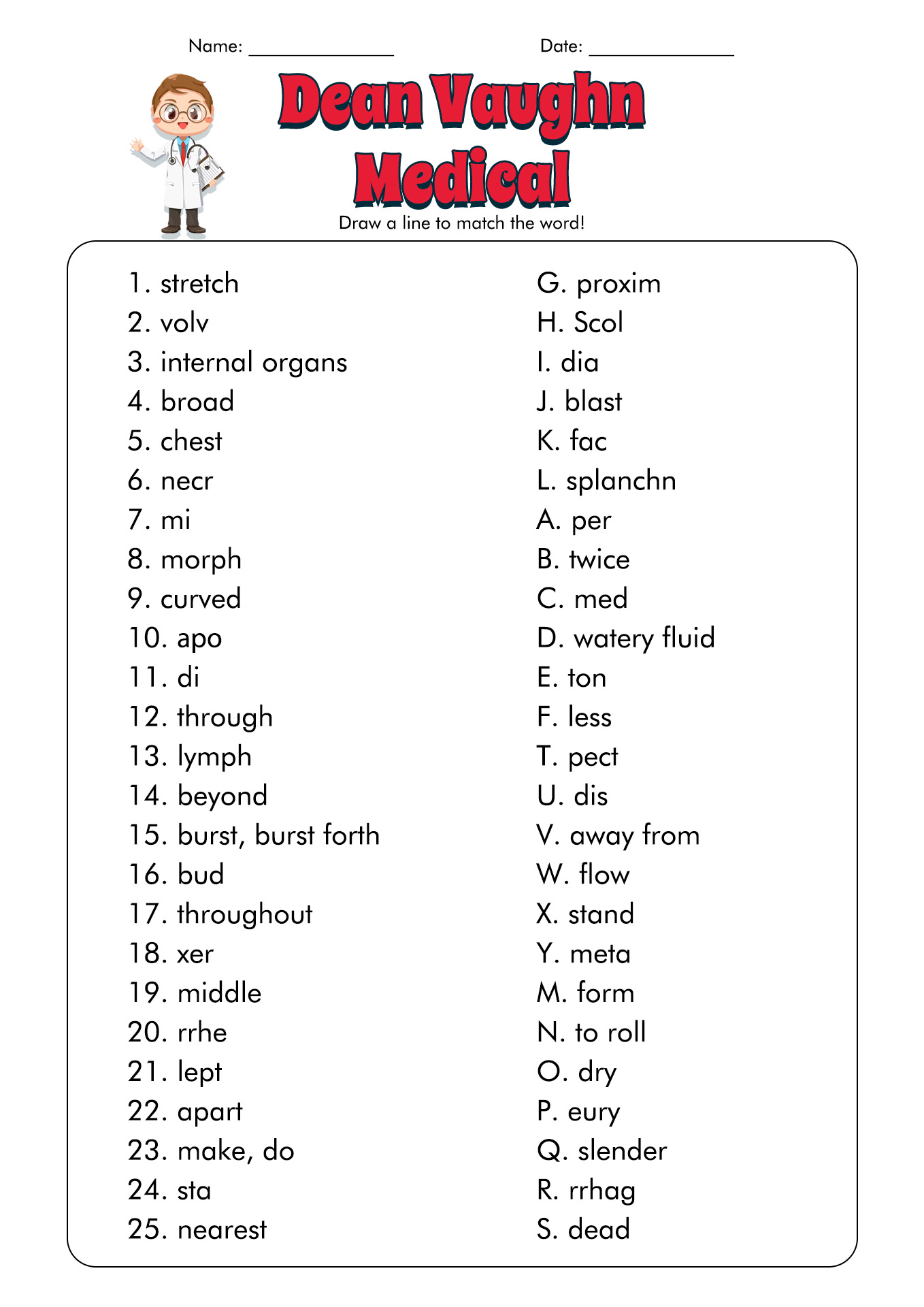 Dean Vaughn Medical Terminology