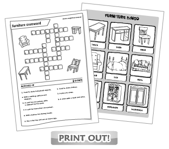 Furniture Printable Worksheet