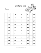 Printable 100 Chart Missing Numbers