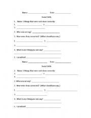 Printable Social Skills Worksheets Adults