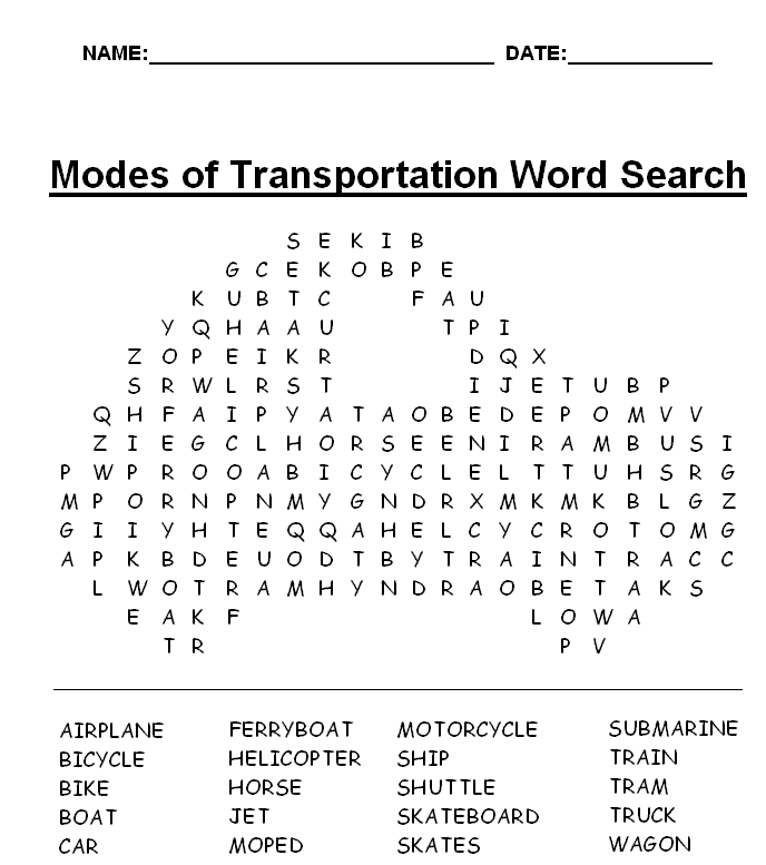 Printable Word Searches Puzzles