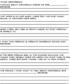 Therapy Worksheets for Depression in Adults